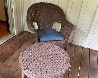 outdoor 3 piece wicker set