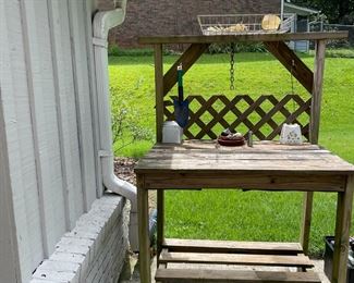 outdoor wood work table