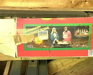 lit nativity scene for lawn