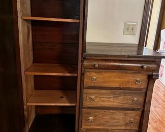 Antique wood wardrobe