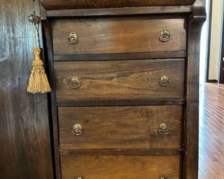 Antique wood wardrobe