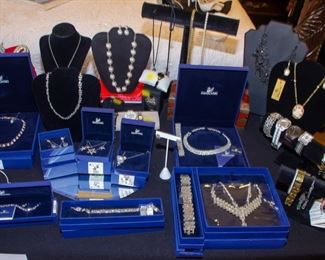 Swarovski jewelry, assortment bracelets, watches and necklaces