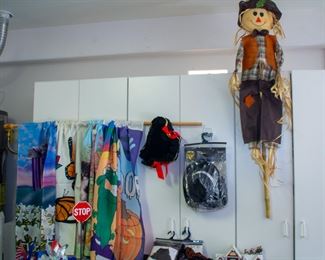 Outdoor flags, decorative scarecrow