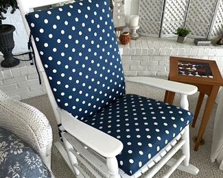 Painted white rocker