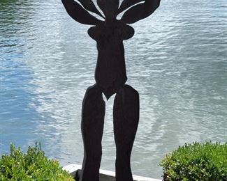Mike Sohikian cut steel sculpture Matisse nude  