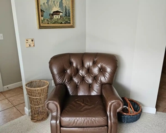 Brown Leather Comfy Reclining Chair