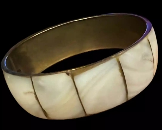 Brass and Shell Bangle