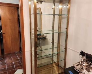 Metal & glass lighted curio/display cabinet 78 x 34 x 14