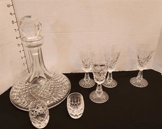 Waterford decanter and Waterford stemware