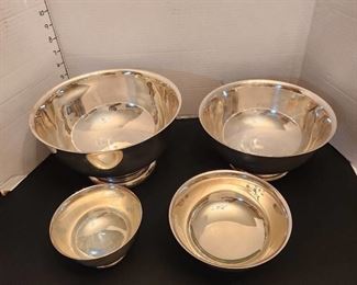 Silverplate serving bowls (one is marked Gorham)