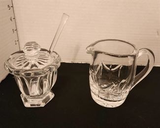Waterford creamer and jelly jar