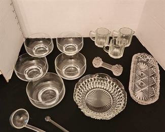 Crystal bowls, creamers and more