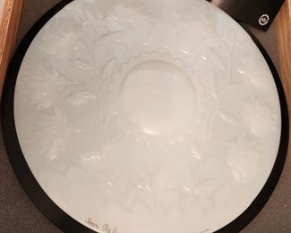 Rosenthal Jahresteller in Glas Edition '78 signed Ivan Rabuzin LE Plate or Plaque #1452 of 3000 14" diameter with wood crate