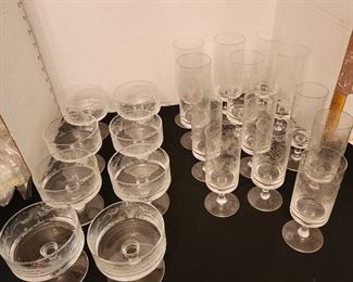 Rosenthal Romanze by BJorn Wiinblad stemware 21 pc total