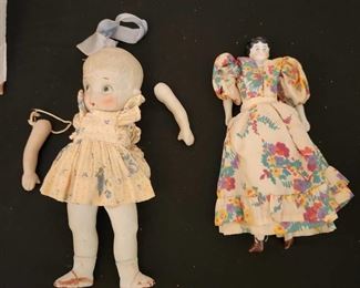 Vintage dolls (one needs arms re-attached)