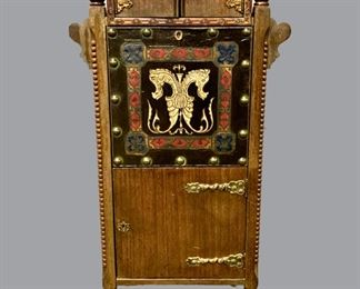 Gothic Revival Tall Table with Shelves