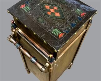 Gothic Revival Tall Table with Shelves