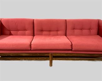 Saporiti Italia Vintage MCM Maroon Couch - 1960s