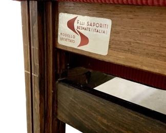 Saporiti Italia Vintage MCM Maroon Couch - 1960s