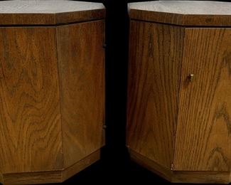 1960's MCM Octagonal End Cabinets - Set of Two