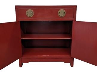 Red Lacquer Chinese Low Cabinet