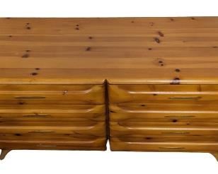 Rare Franklin Shockey Hand Burnished Sculpted Pine Dresser