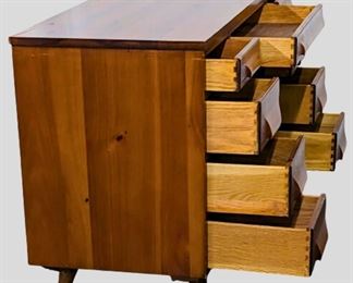 Rare Franklin Shockey Hand Burnished Sculpted Pine Dresser