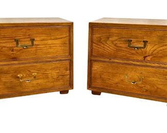 Henredon Artefacts Oak Nightstands - Set of Two