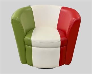 Bugatti Design Zua Collection Swivel Leather Accent Chair