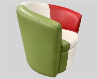 Bugatti Design Zua Collection Swivel Leather Accent Chair