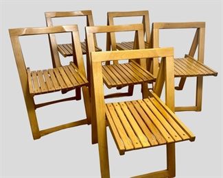  Trieste Wooden Folding Chairs - Set of 6