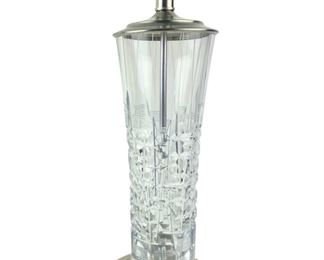Clear Cut Glass and Silver Stunning Table Lamp
