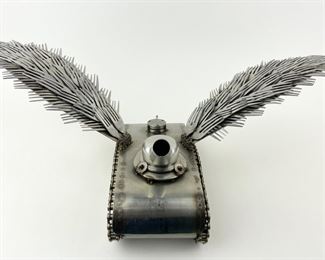 Metal Art Hand Made Winged Battle Tank