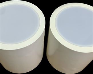 Retro White Sphere Side tables (2)