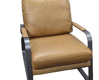 Jason Furniture Leather and Steel Accent Chair