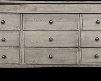 Beautiful Hardwood 9 Drawer Dresser in Mineral Grey by Durham Furniture - Made in Canada
