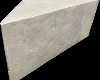 Postmodern West by Midwest Faux Travertine Triangular Side Table - 1990