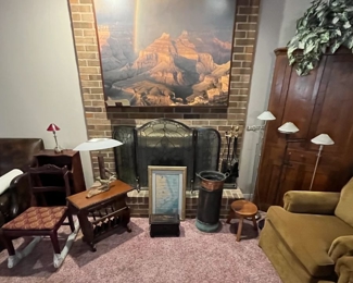 Fireplace Leaded Glass more