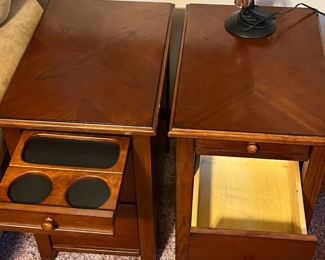 End Tables With Cup  Phone Holders 