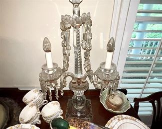 Crystal candelabra one of a pair