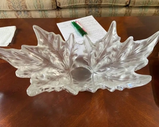 Lalique bowl and perfume bottle