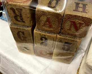 Antique Alphabet/Number blocks