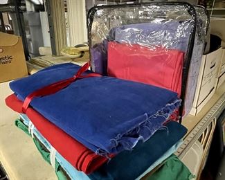 Two stacks of vintage corduroy