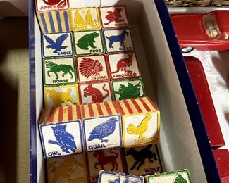 Vintage alphabet/animal blocks