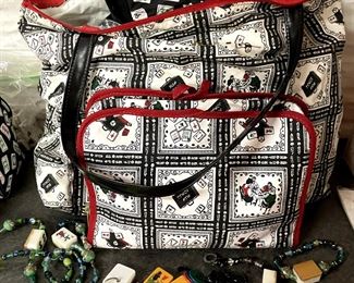 Modern Mohjong sets with travel bags and jewelry