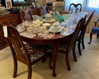 Dining room table with 8 chairs. 
