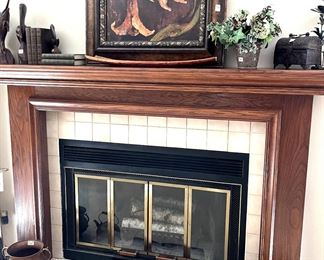Old copper pots and kettles. Large framed print.