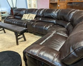 Leather Reclining Ends Sofa