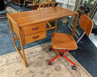 Teak Desk and Office Chair
