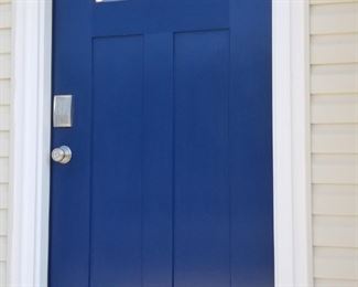 Pretty entry door with electronic lock